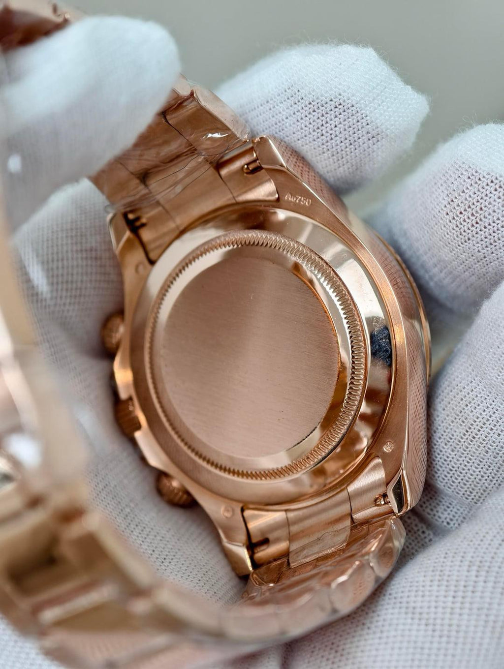 Daytona casing rainbow with tungsten weighted CNC case bracelet with moissanite dial and bezel with RG plating